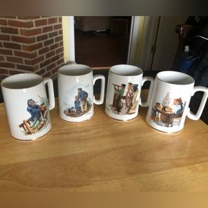 4 Norman Rockwell Mugs